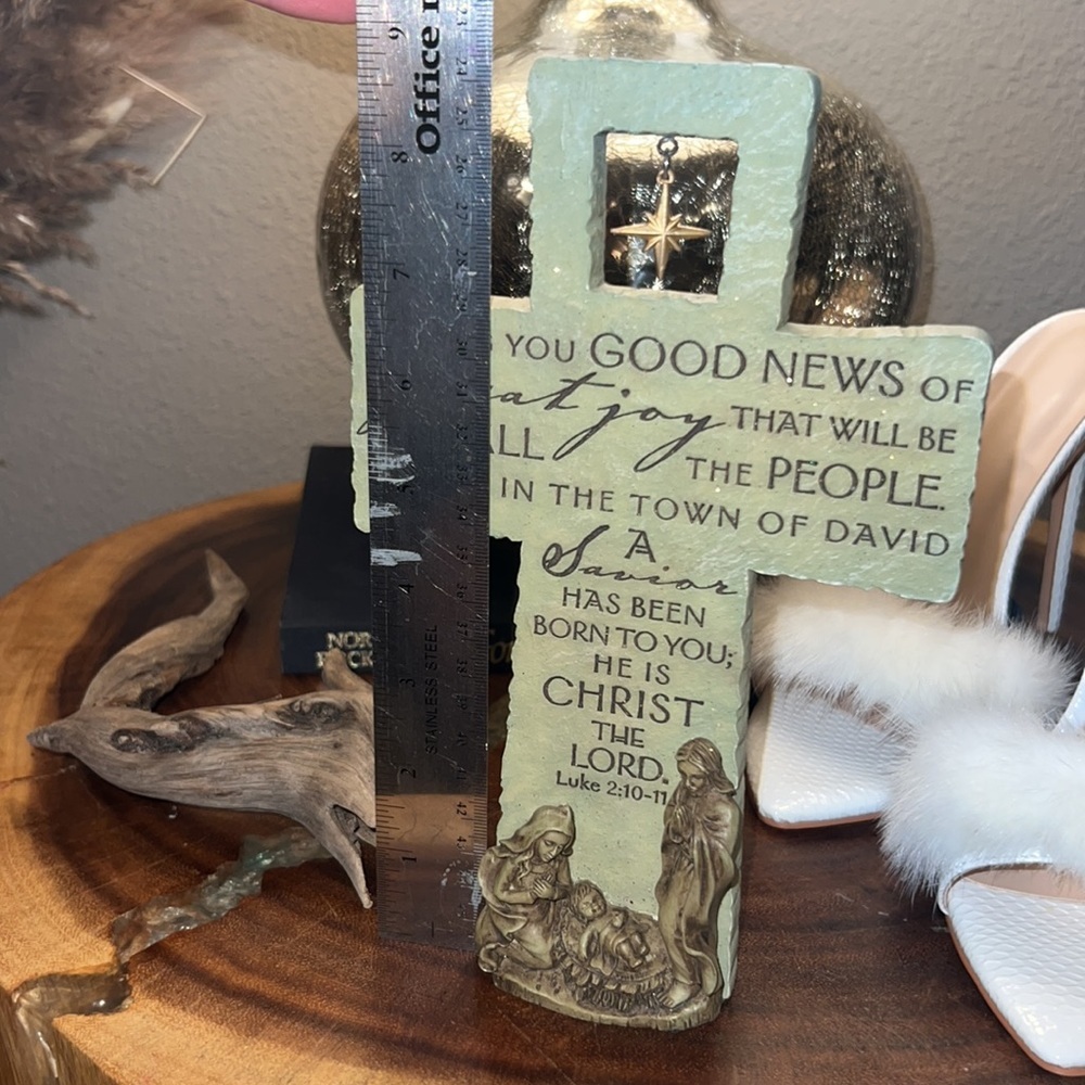 Christian cross decor with prayer home decoration wall hanging or shelf bookcase - Picture 10 of 14